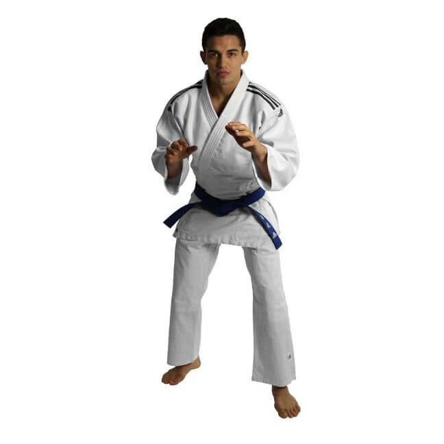 Adidas J350 Junior Judo Uniform Black Stripes 4 Adidas J350 Junior Judo Uniform Black Stripes - Image 2